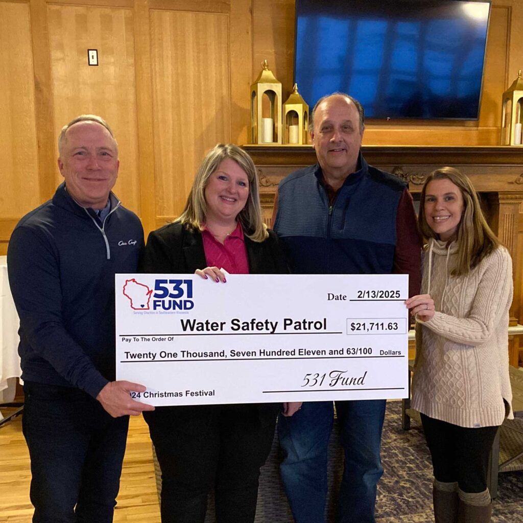 Water Safety Patrol receiving donation check from 531Fund